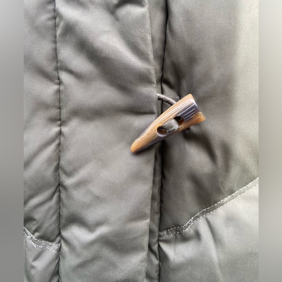 RALPH LAUREN - Green Pillow Collar Hooded Down & Feather Puffer coat (large) - Picture 3 of 5